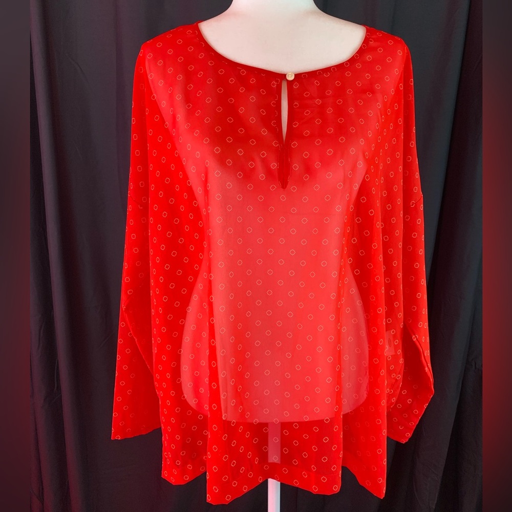 Old Navy red sheer blouse with tags size L